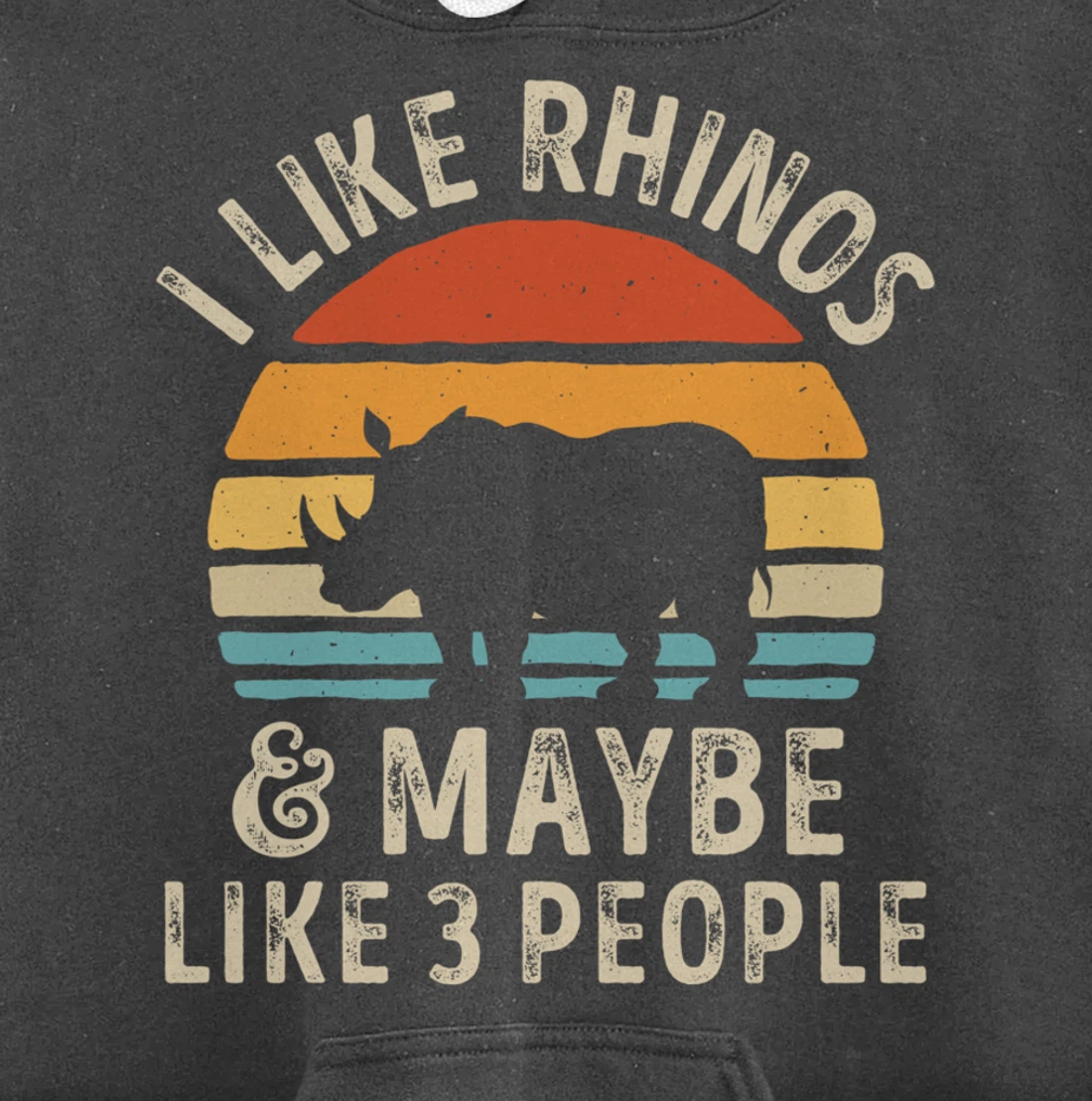 I Like Rhinos And Maybe Like 3 People Rhino Rhinoceros Retro Pullover Hoodie