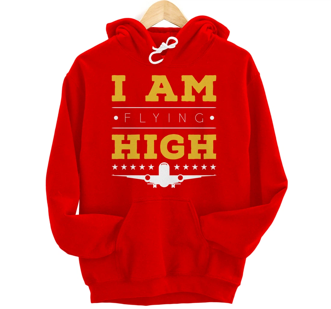 Funny I am Flying High Sarcastic Airplane Lover and Pilot Pullover Hoodie