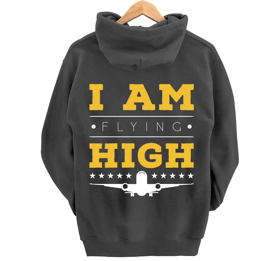 Funny I am Flying High Sarcastic Airplane Lover and Pilot Pullover Hoodie