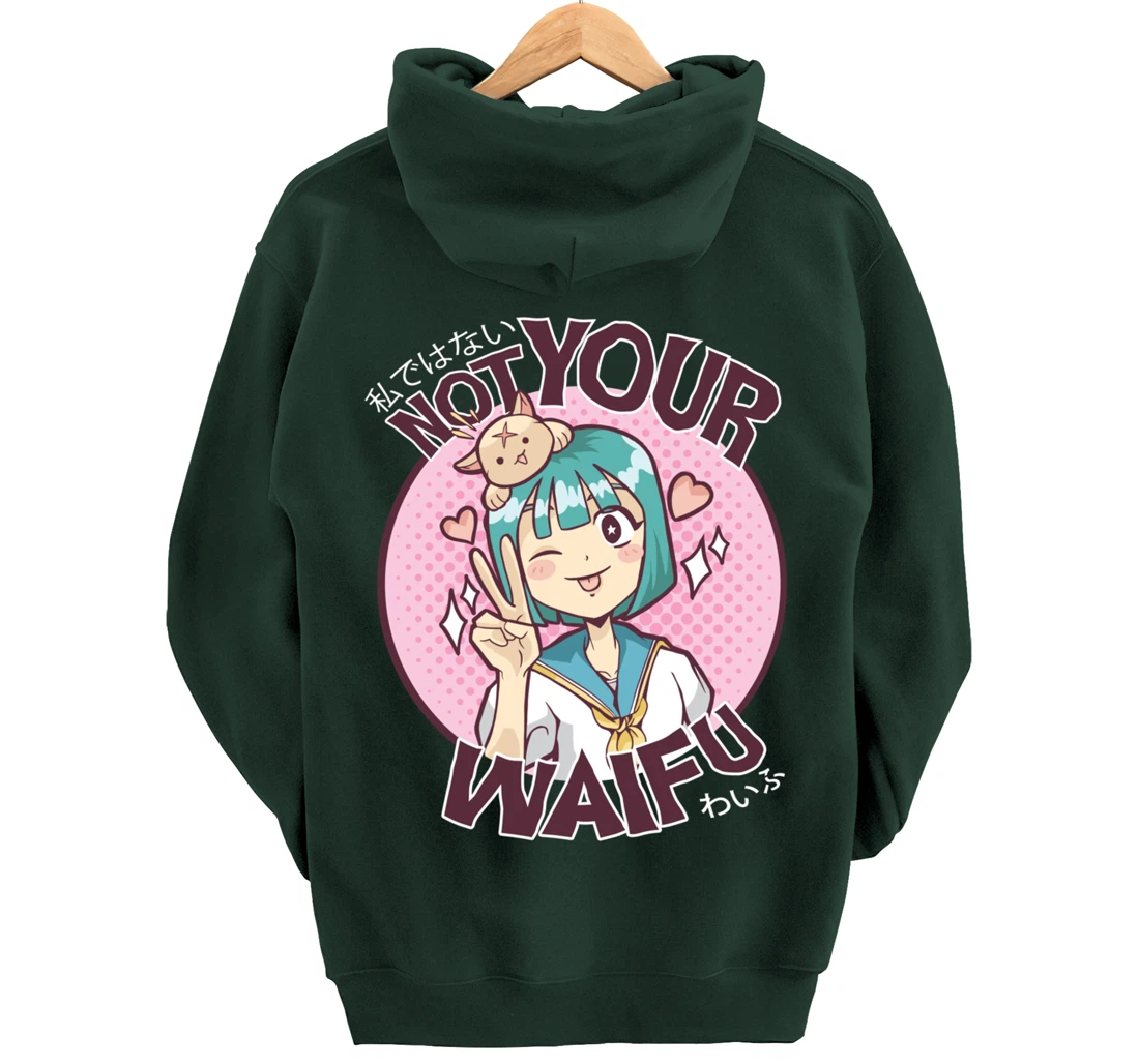Not Your Waifu Kawaii Anime Girl Japanese Aesthetic Pullover Hoodie