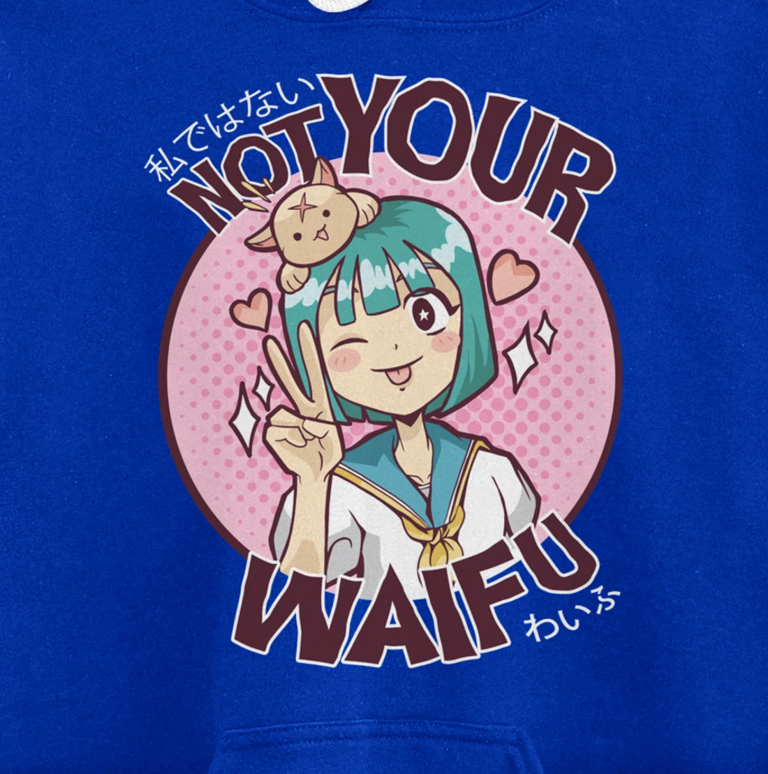 Not Your Waifu Kawaii Anime Girl Japanese Aesthetic Pullover Hoodie