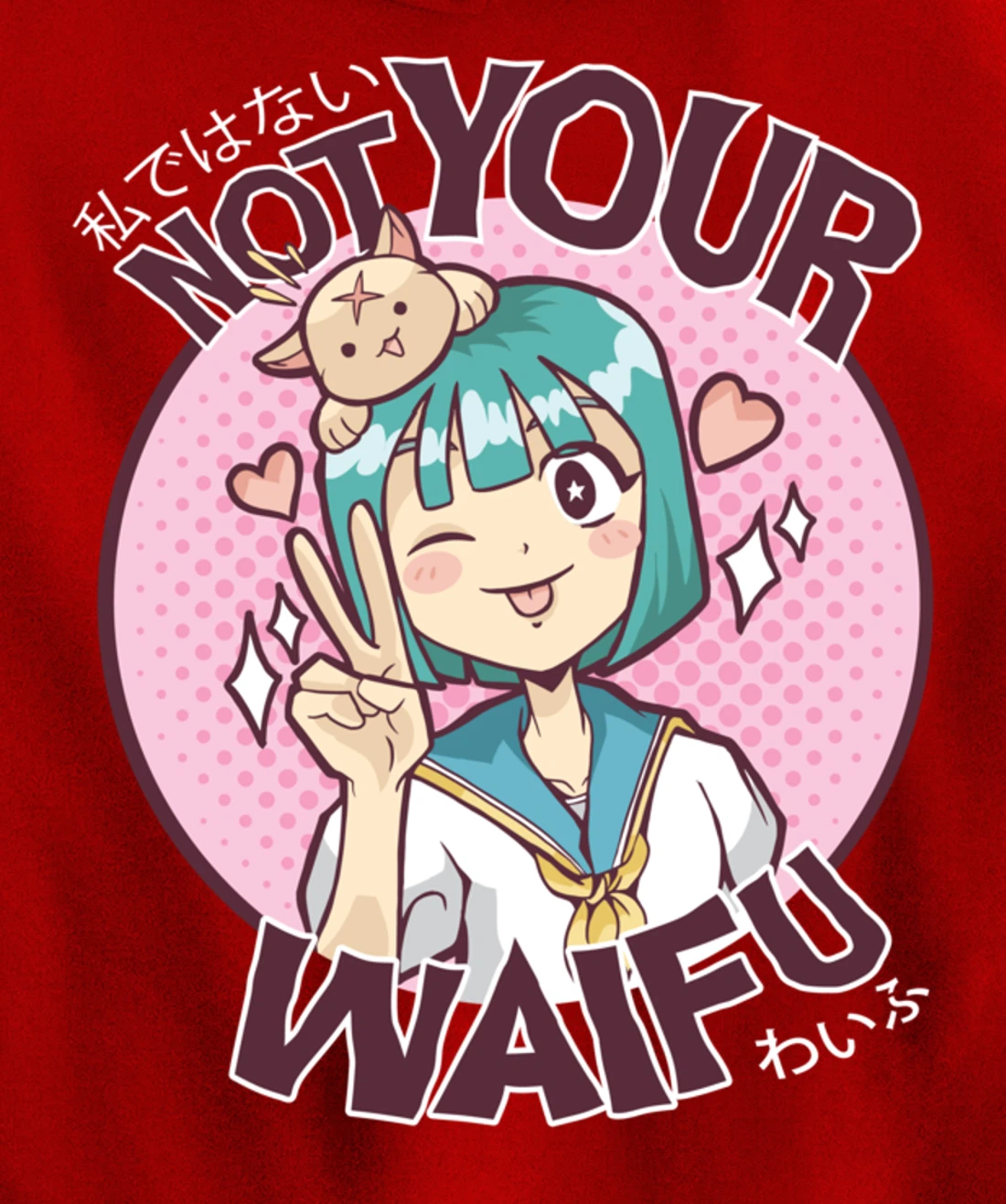 Not Your Waifu Kawaii Anime Girl Japanese Aesthetic Pullover Hoodie