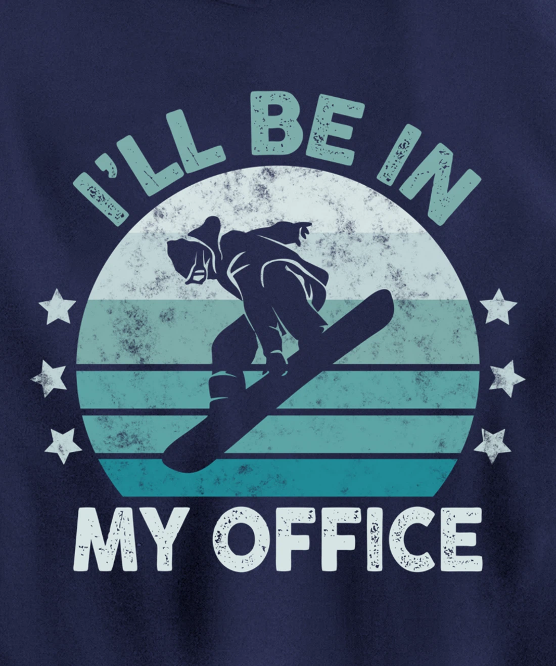 Snowboarding I’ll Be In My Office Winter Ice Sports Retro Pullover Hoodie