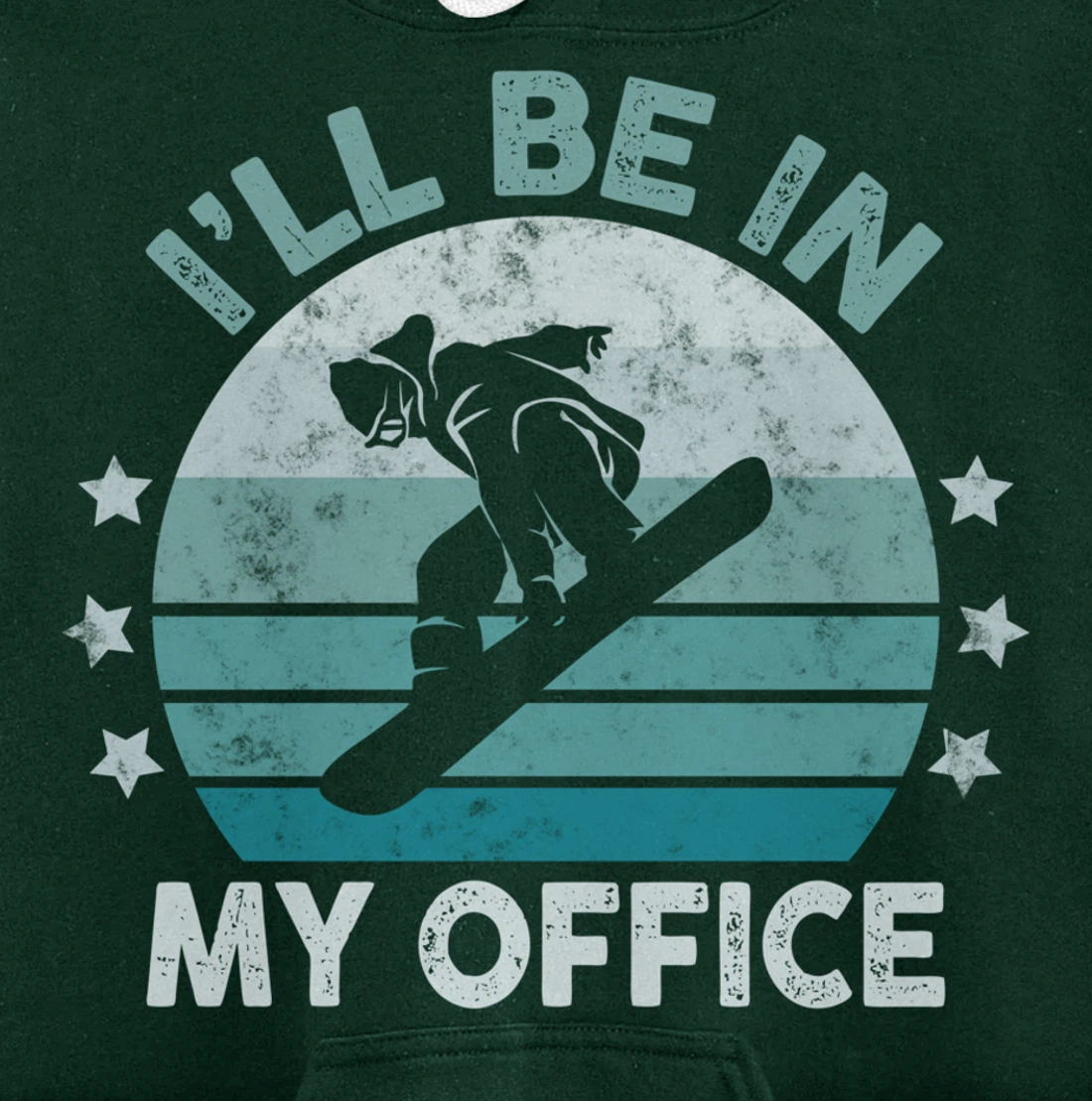 Snowboarding I’ll Be In My Office Winter Ice Sports Retro Pullover Hoodie