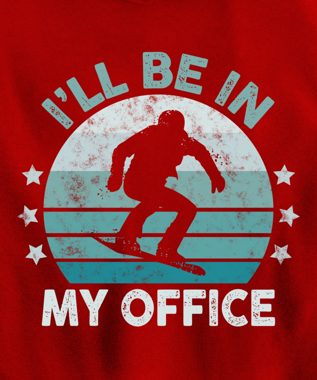 Snowboarding I’ll Be In My Office Winter Ice Sports Retro Pullover Hoodie