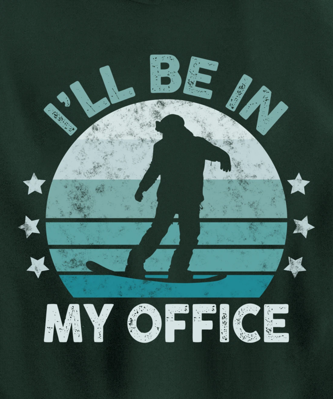 Snowboarding I’ll Be In My Office Winter Ice Sports Retro Pullover Hoodie