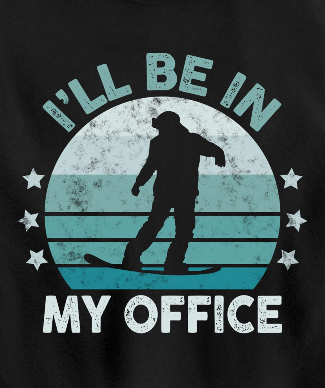 Snowboarding I’ll Be In My Office Winter Ice Sports Retro Pullover Hoodie