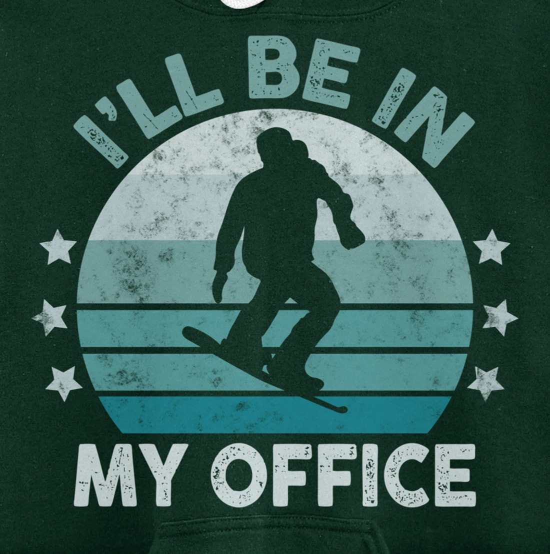 Snowboarding I’ll Be In My Office Winter Ice Sports Retro Pullover Hoodie