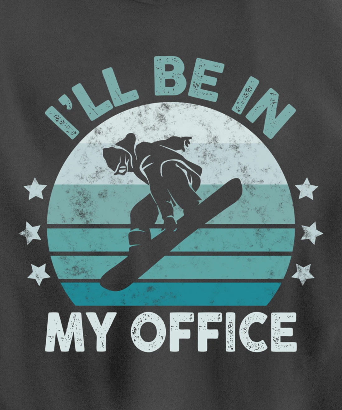 Snowboarding I’ll Be In My Office Winter Ice Sports Retro Pullover Hoodie