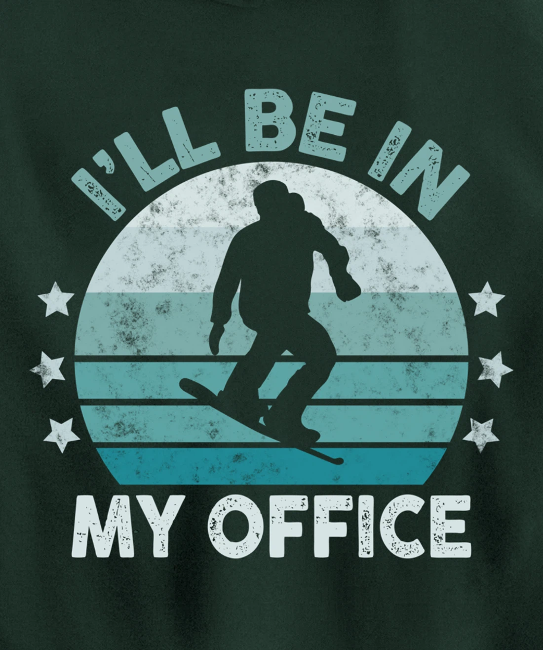 Snowboarding I’ll Be In My Office Winter Ice Sports Retro Pullover Hoodie