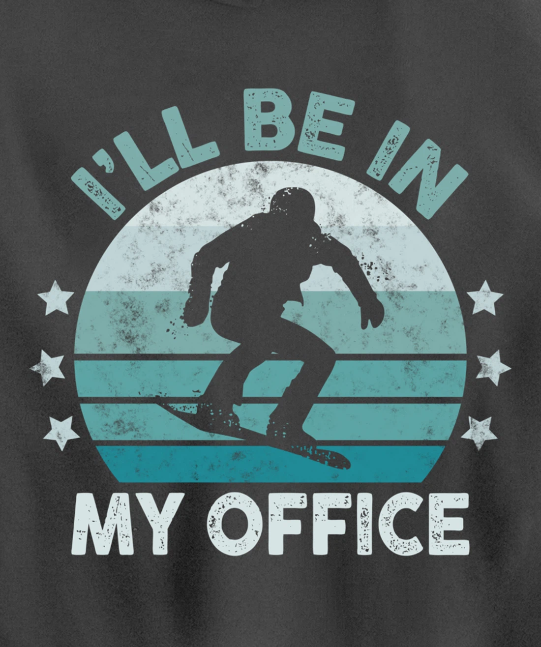 Snowboarding I’ll Be In My Office Winter Ice Sports Retro Pullover Hoodie