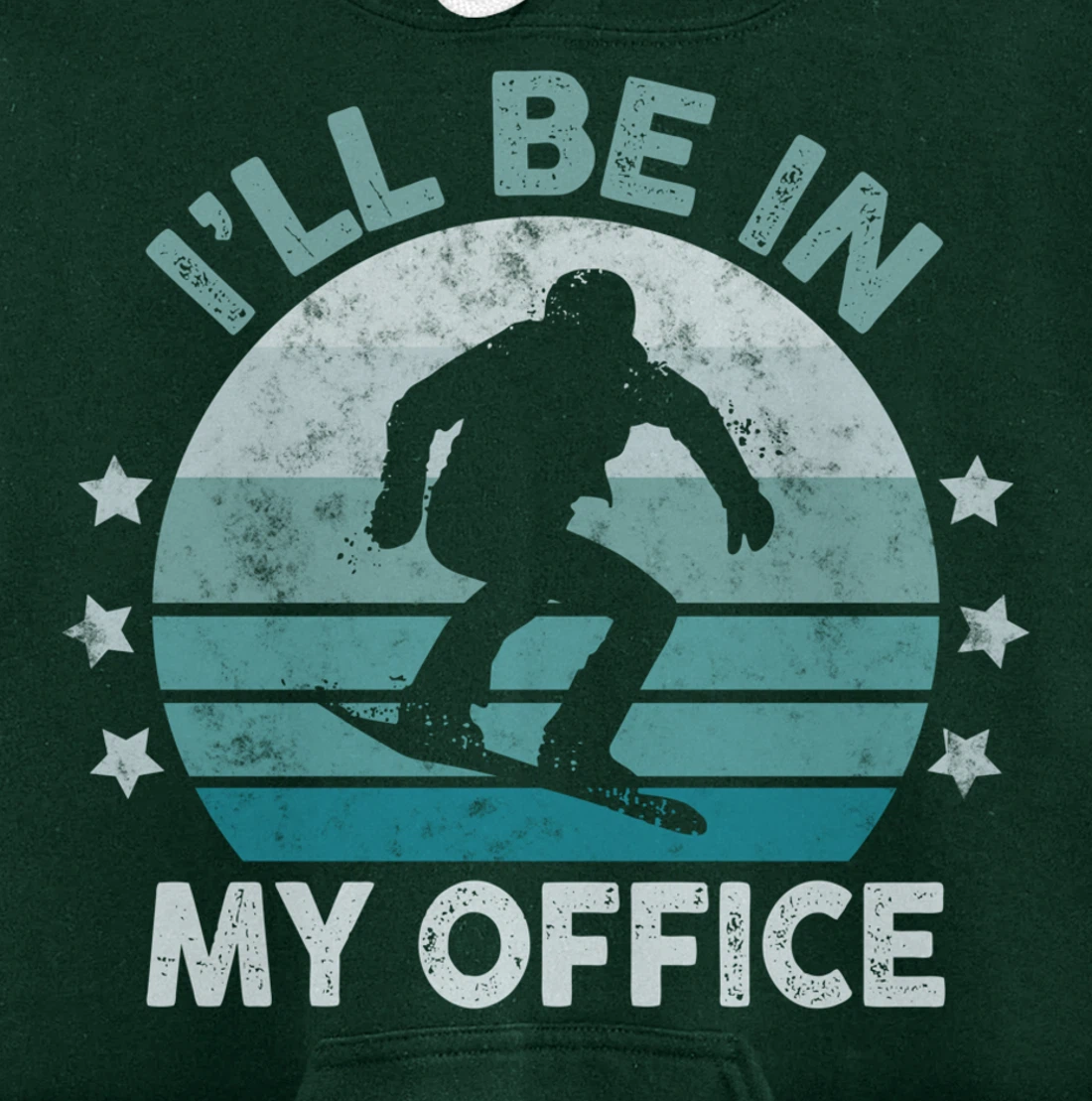 Snowboarding I’ll Be In My Office Winter Ice Sports Retro Pullover Hoodie