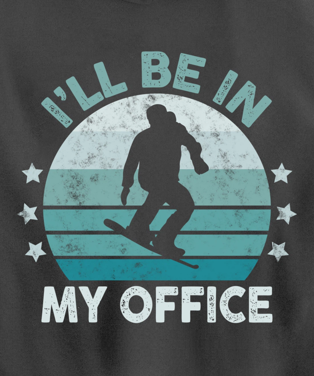 Snowboarding I’ll Be In My Office Winter Ice Sports Retro Pullover Hoodie