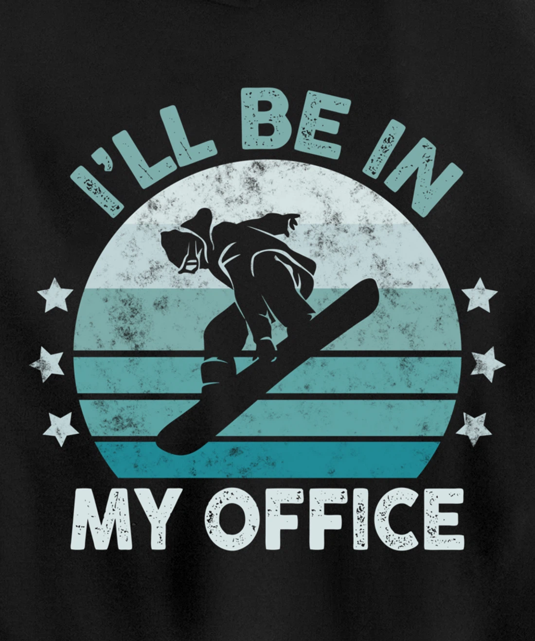 Snowboarding I’ll Be In My Office Winter Ice Sports Retro Pullover Hoodie