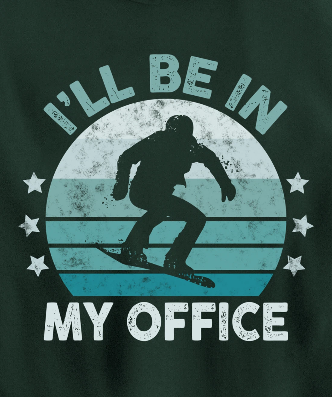 Snowboarding I’ll Be In My Office Winter Ice Sports Retro Pullover Hoodie