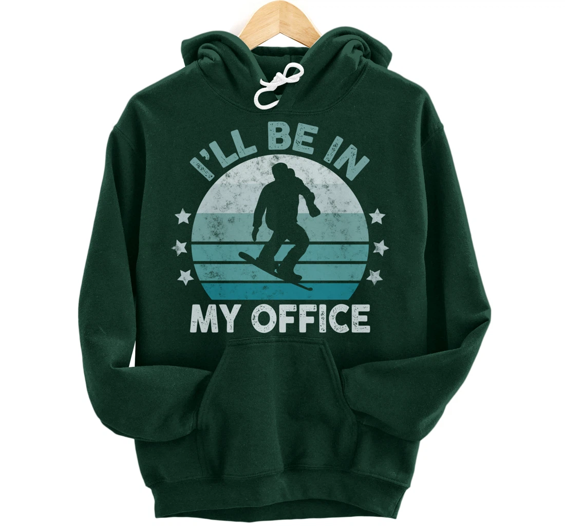 Snowboarding I’ll Be In My Office Winter Ice Sports Retro Pullover Hoodie