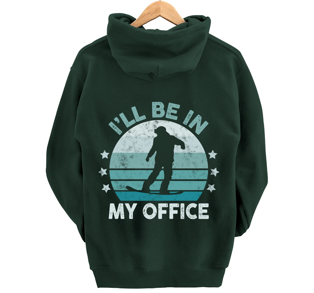 Snowboarding I’ll Be In My Office Winter Ice Sports Retro Pullover Hoodie
