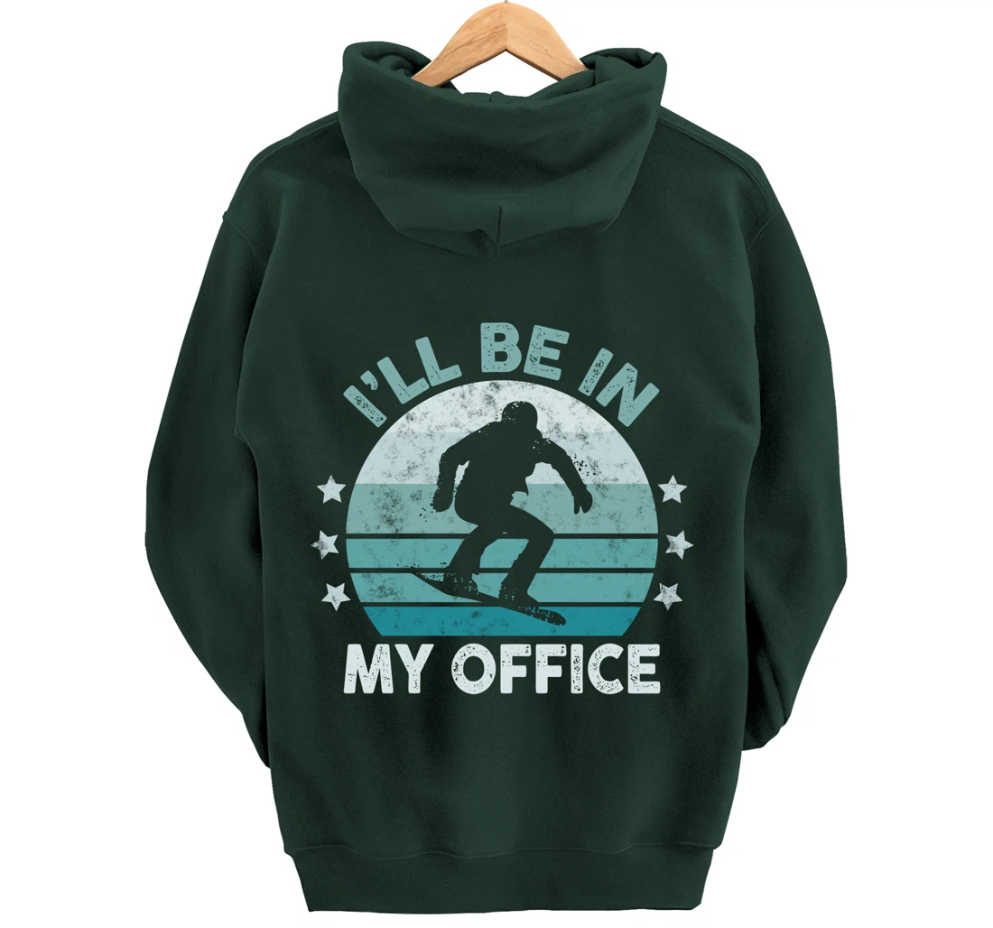 Snowboarding I’ll Be In My Office Winter Ice Sports Retro Pullover Hoodie