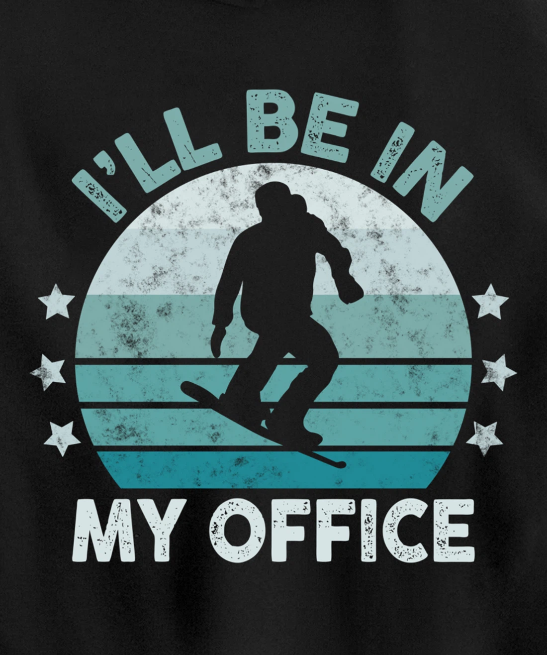 Snowboarding I’ll Be In My Office Winter Ice Sports Retro Pullover Hoodie