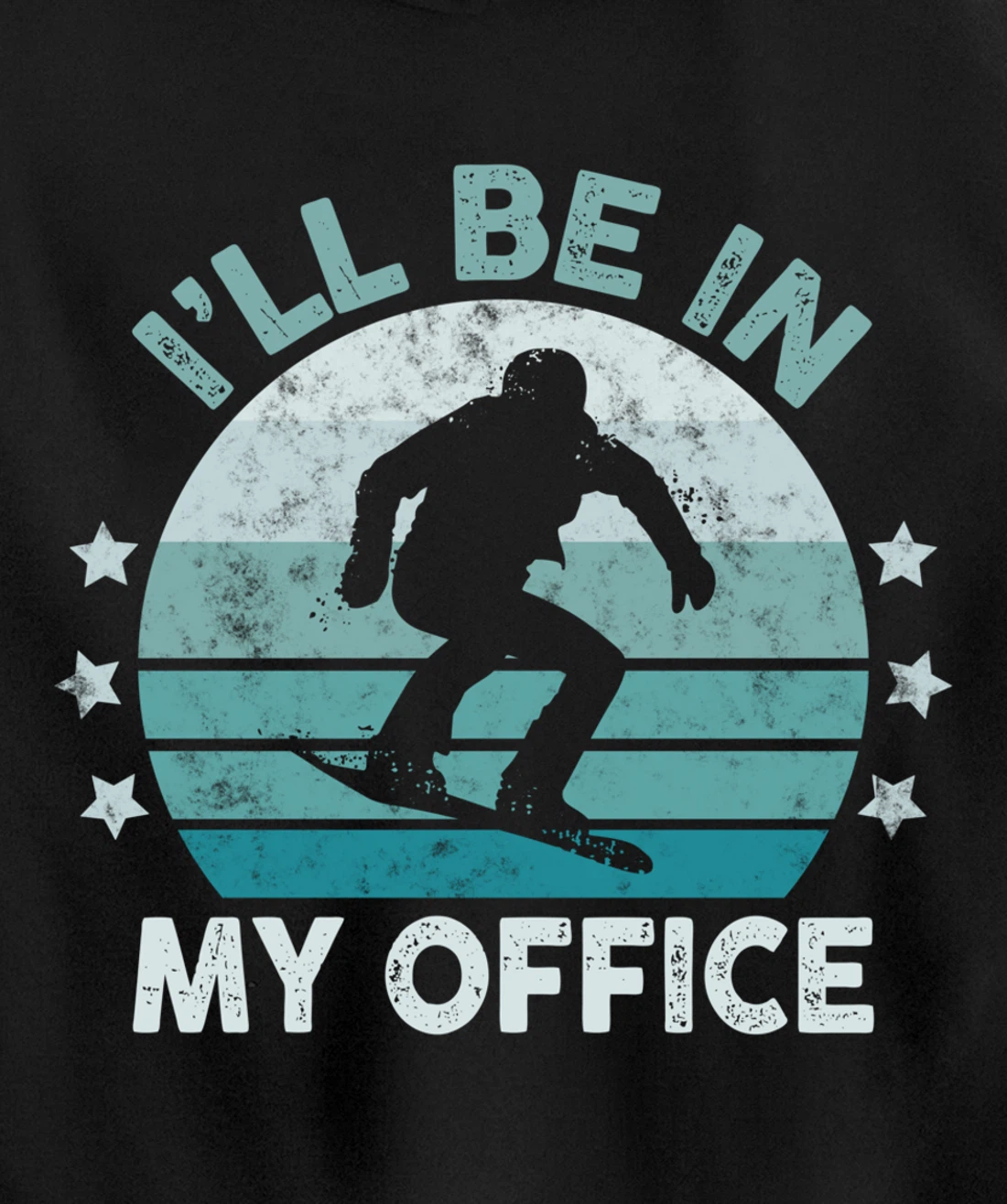 Snowboarding I’ll Be In My Office Winter Ice Sports Retro Pullover Hoodie