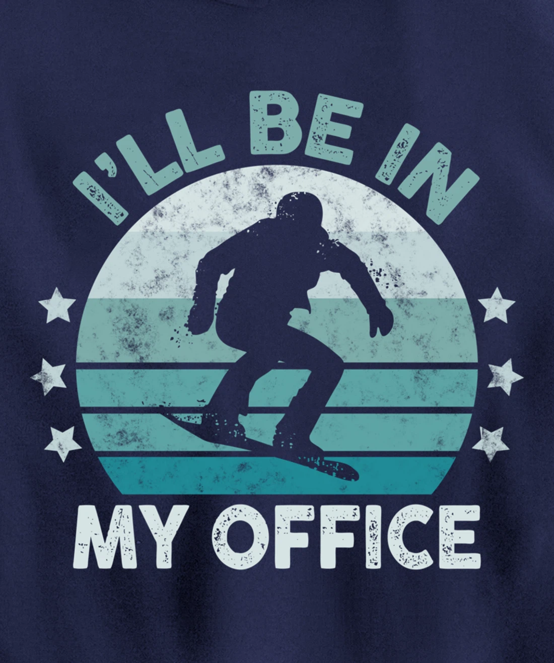 Snowboarding I’ll Be In My Office Winter Ice Sports Retro Pullover Hoodie