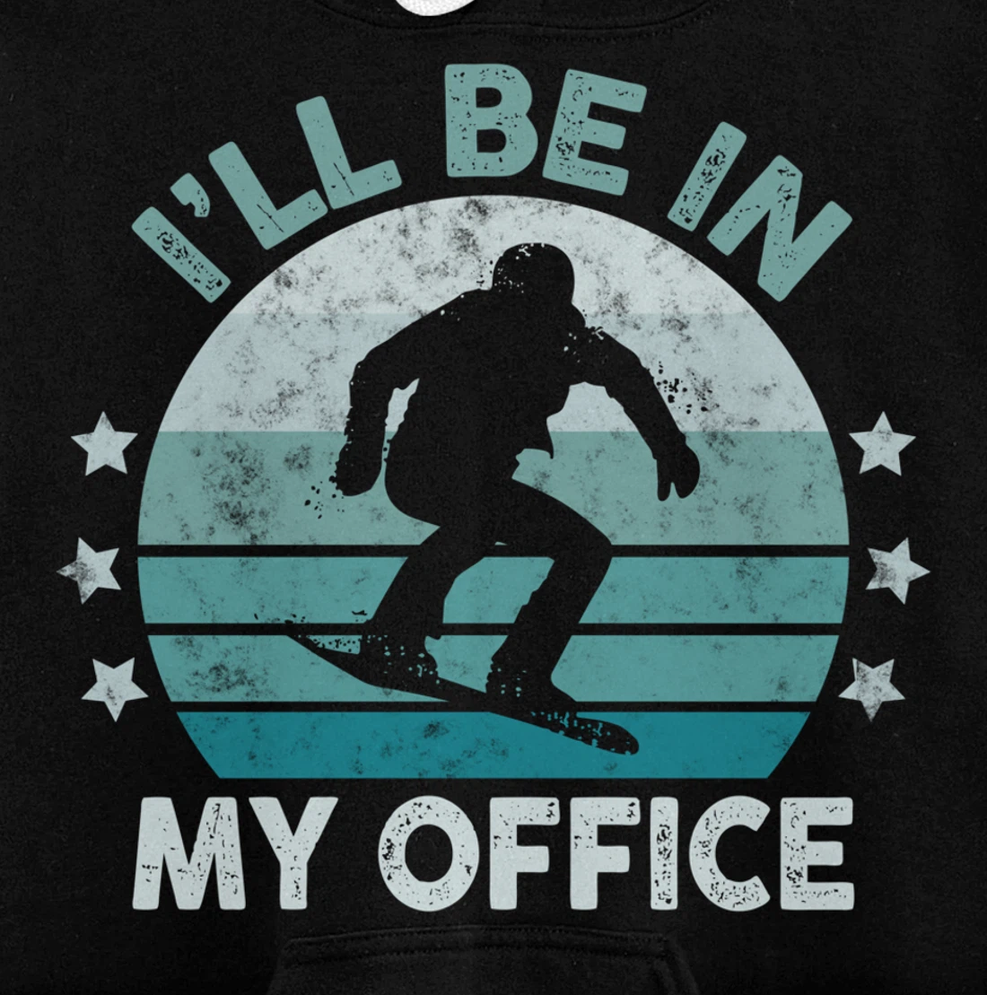 Snowboarding I’ll Be In My Office Winter Ice Sports Retro Pullover Hoodie