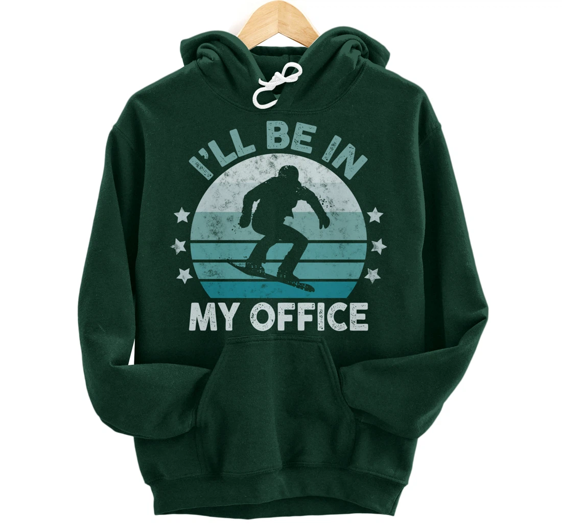 Snowboarding I’ll Be In My Office Winter Ice Sports Retro Pullover Hoodie