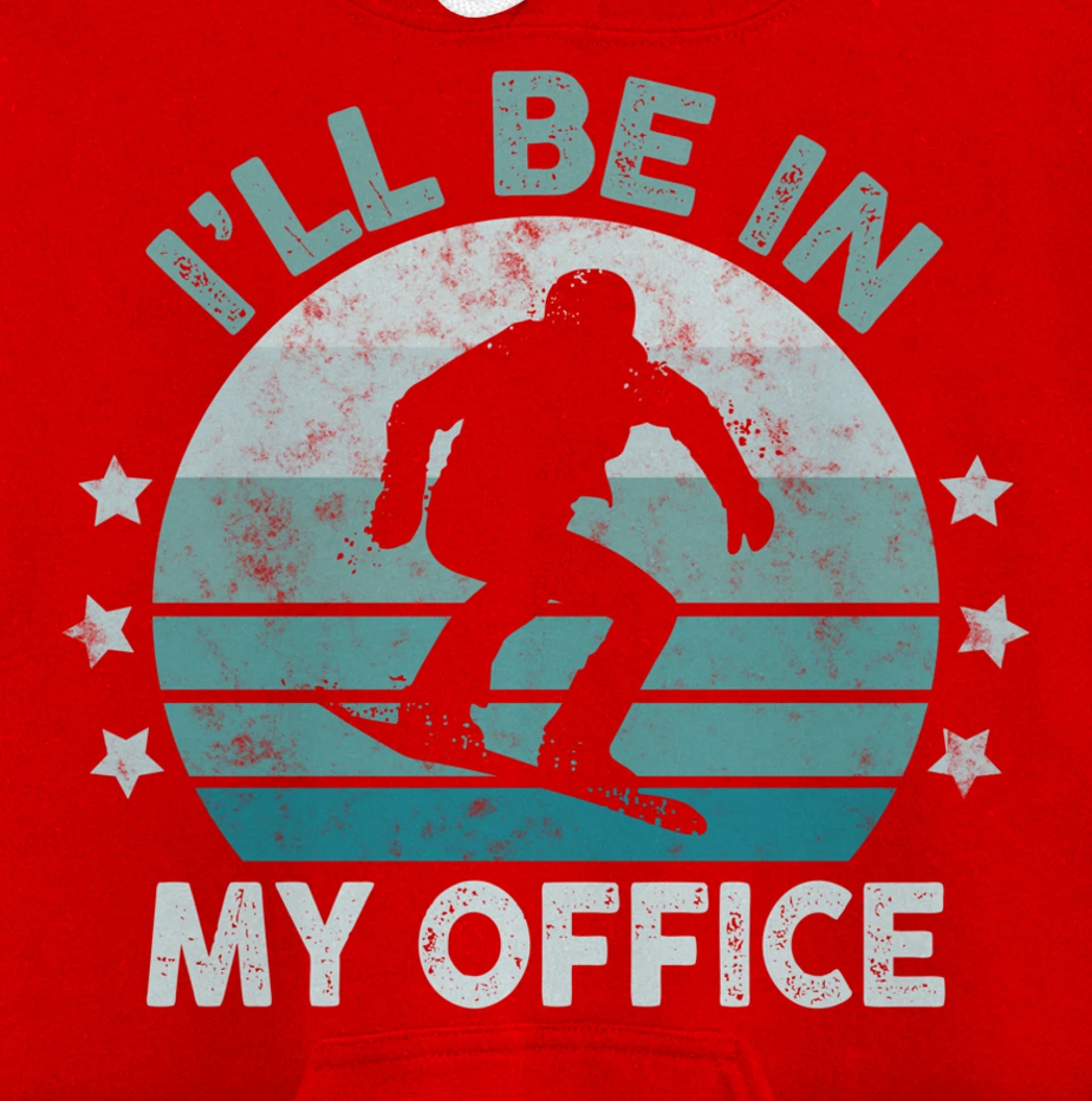 Snowboarding I’ll Be In My Office Winter Ice Sports Retro Pullover Hoodie