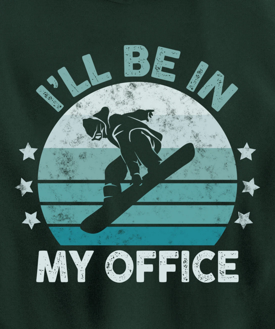 Snowboarding I’ll Be In My Office Winter Ice Sports Retro Pullover Hoodie