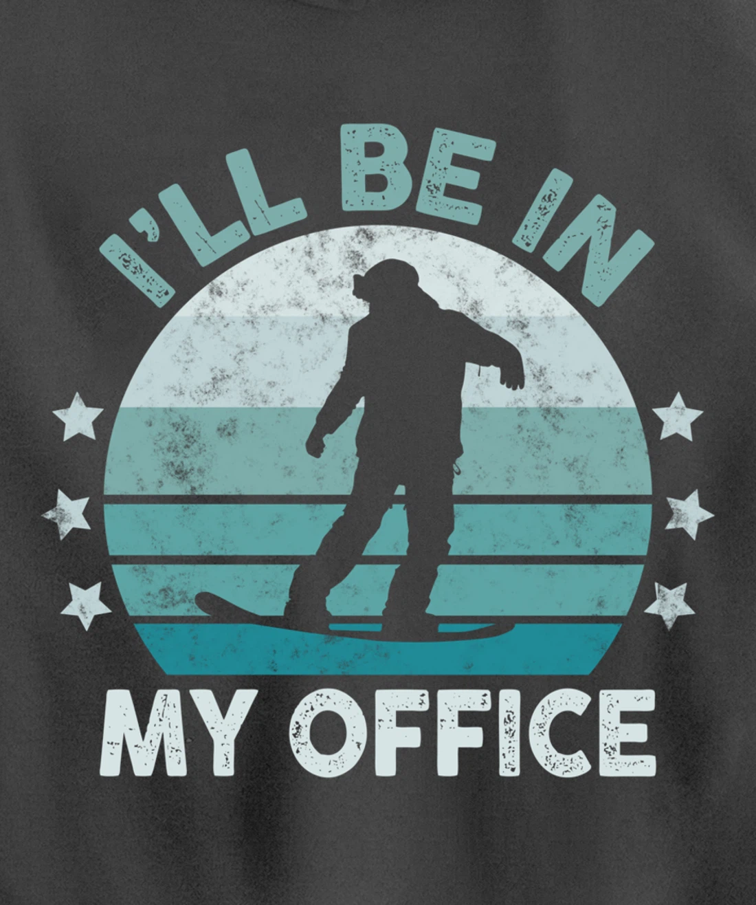 Snowboarding I’ll Be In My Office Winter Ice Sports Retro Pullover Hoodie