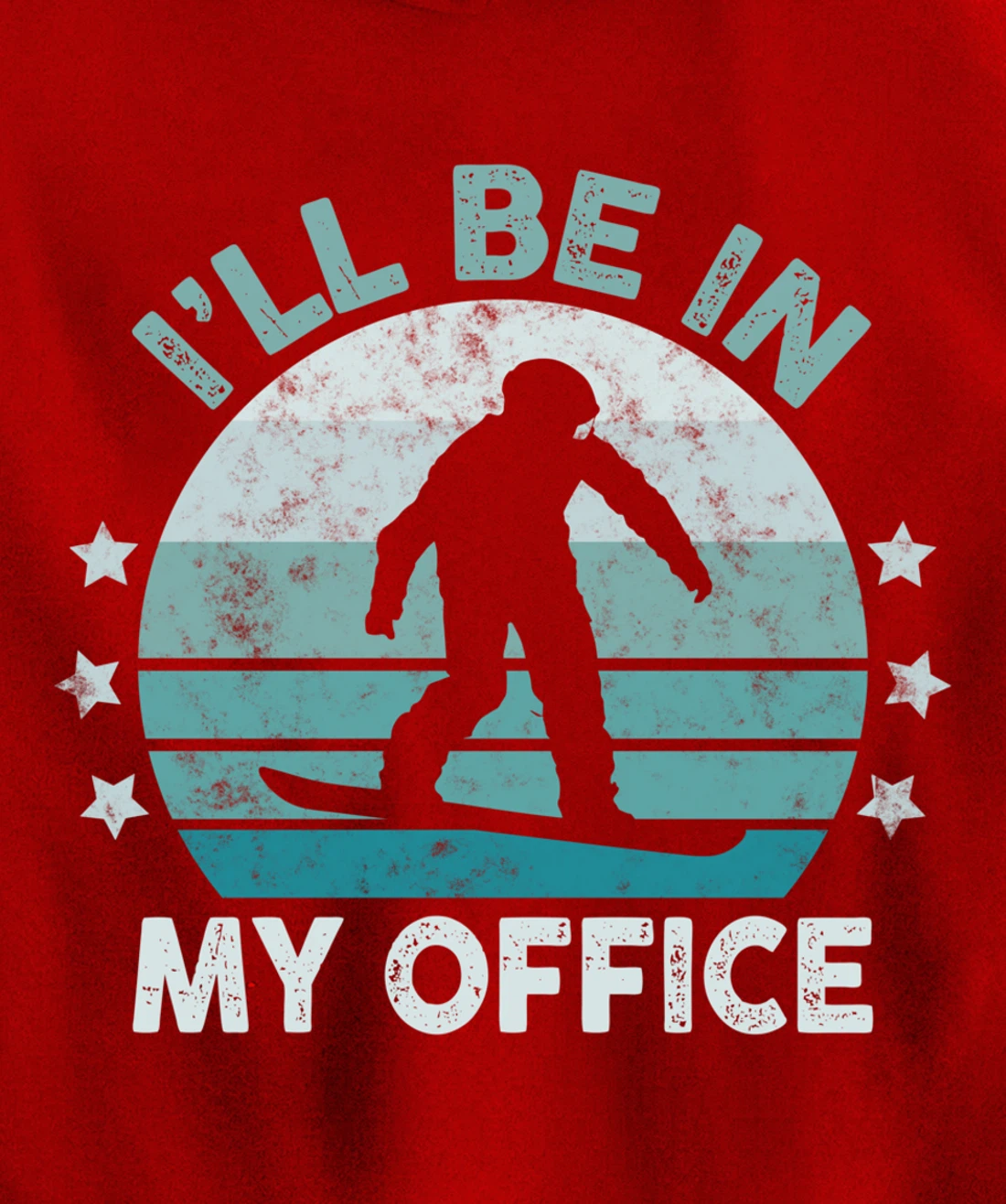 Snowboarding I’ll Be In My Office Winter Ice Sports Retro Pullover Hoodie