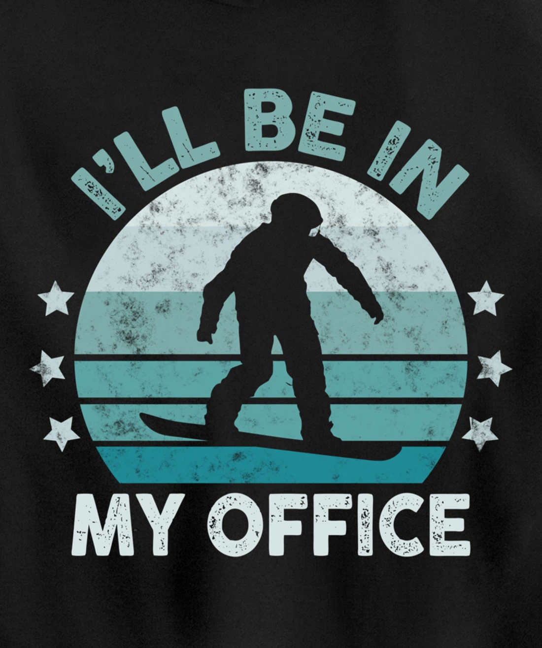 Snowboarding I’ll Be In My Office Winter Ice Sports Retro Pullover Hoodie