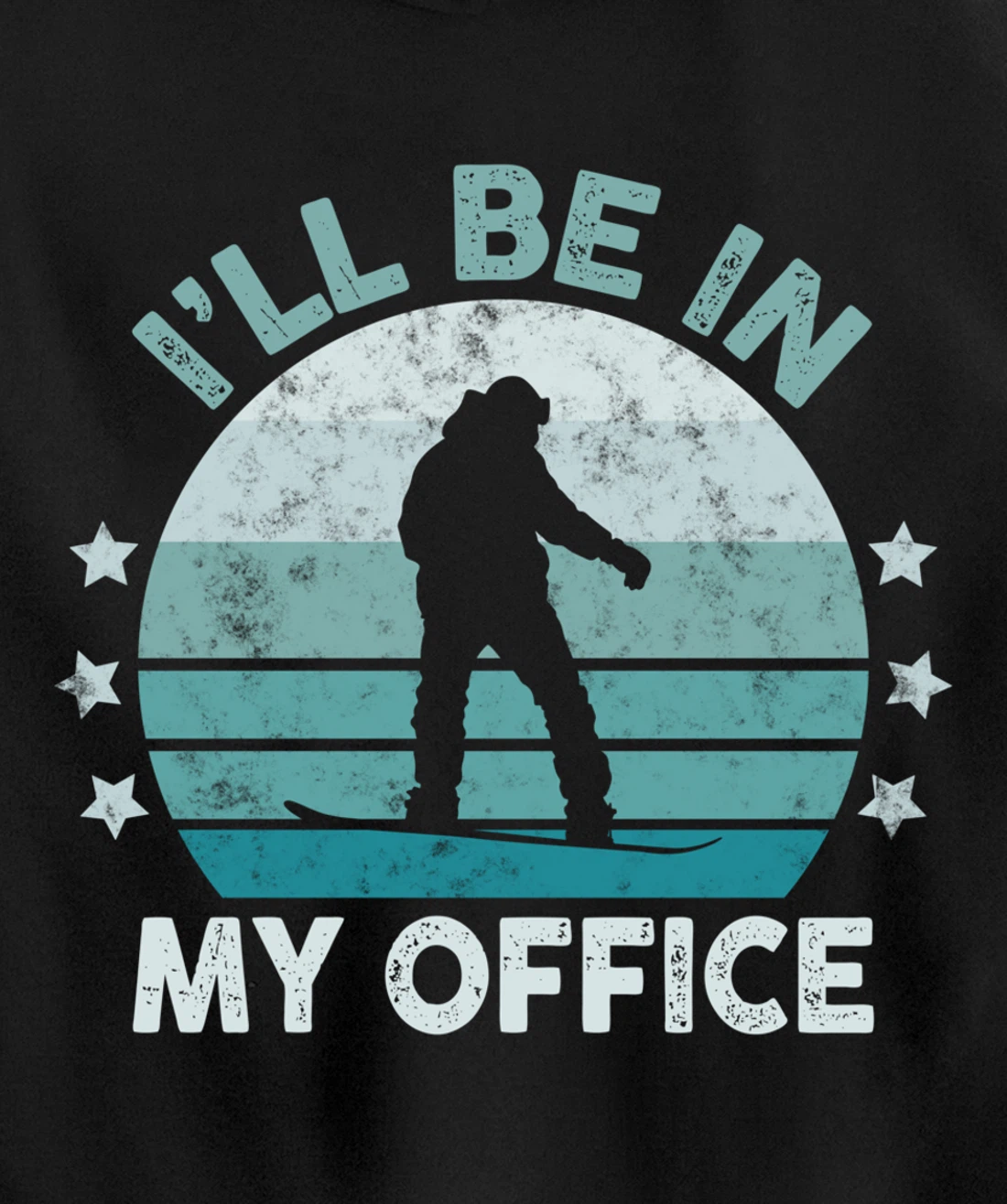 Snowboarding I’ll Be In My Office Winter Ice Sports Retro Pullover Hoodie