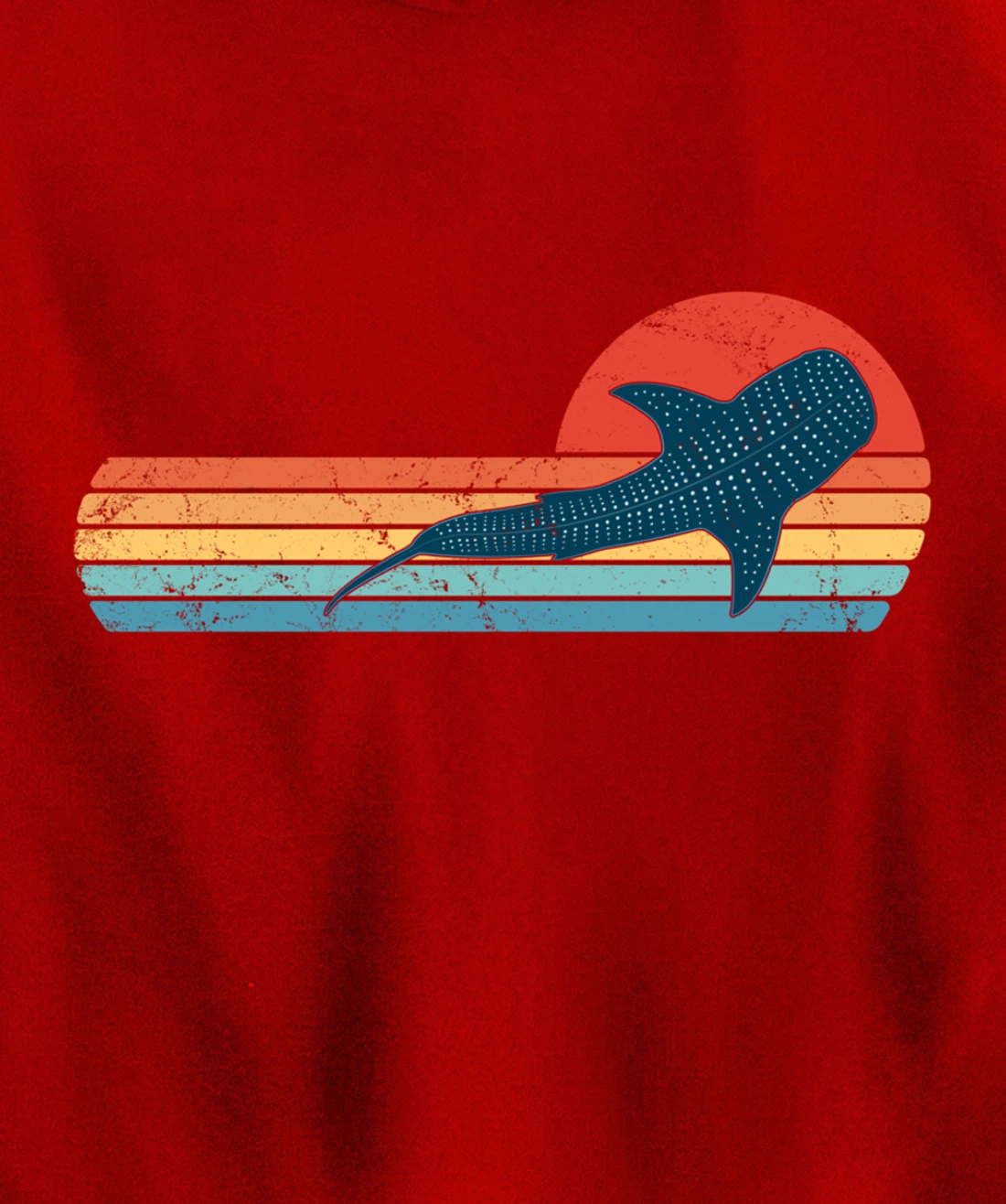 Whale Shark Vintage Sunset Pullover Hoodie