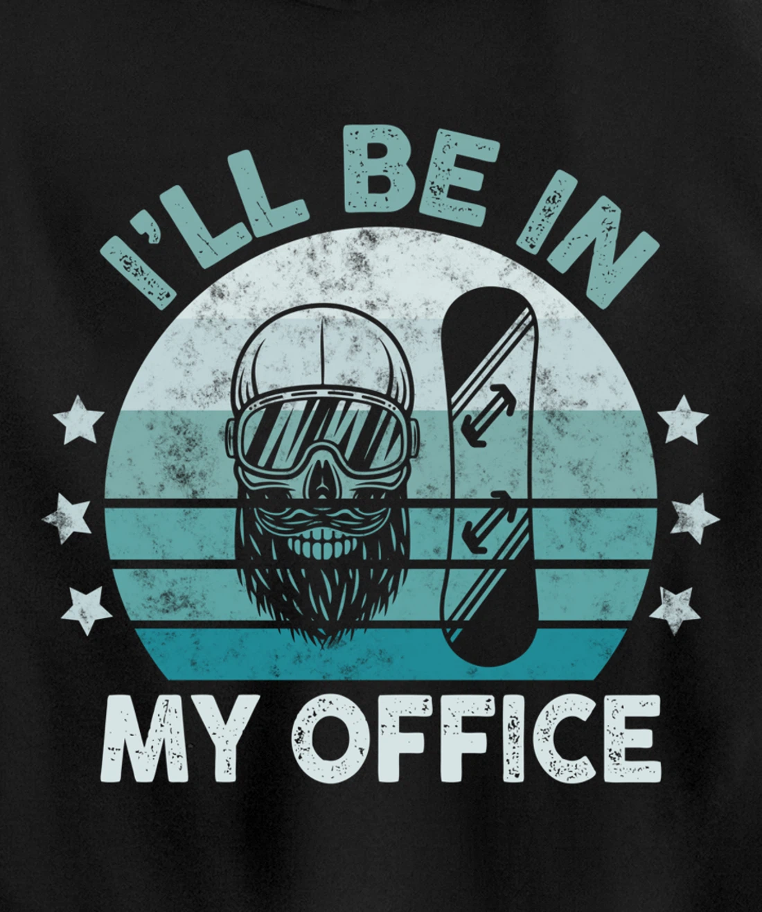 Snowboarding I’ll Be In My Office Winter Ice Sports Retro Pullover Hoodie