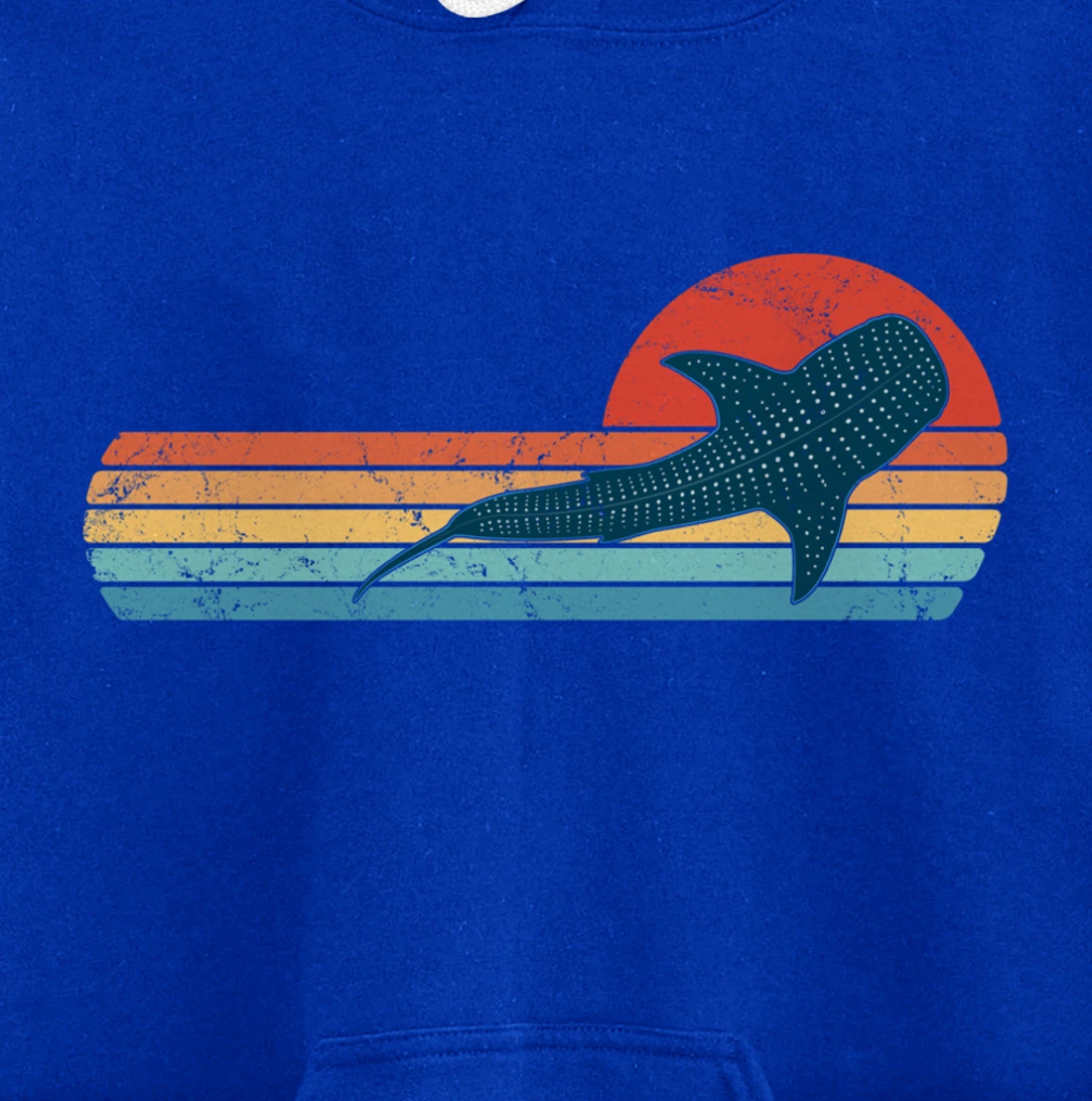 Whale Shark Vintage Sunset Pullover Hoodie
