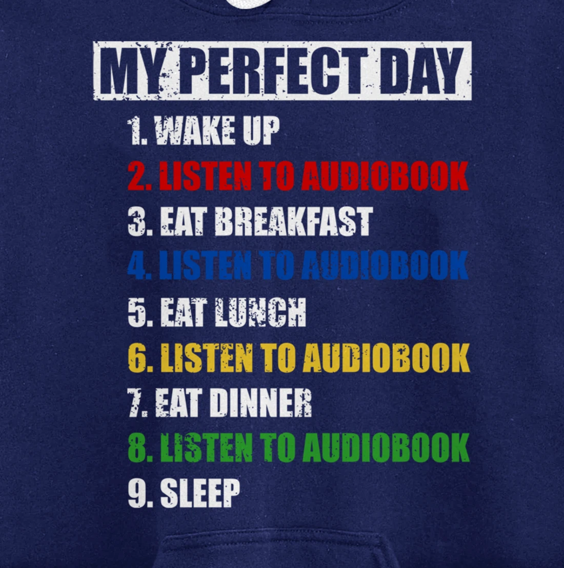 Fun My Perfect Day Listen To Audiobook Men Love To Read Pullover Hoodie