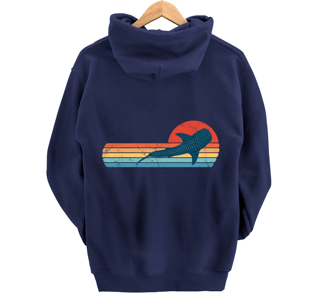 Whale Shark Vintage Sunset Pullover Hoodie