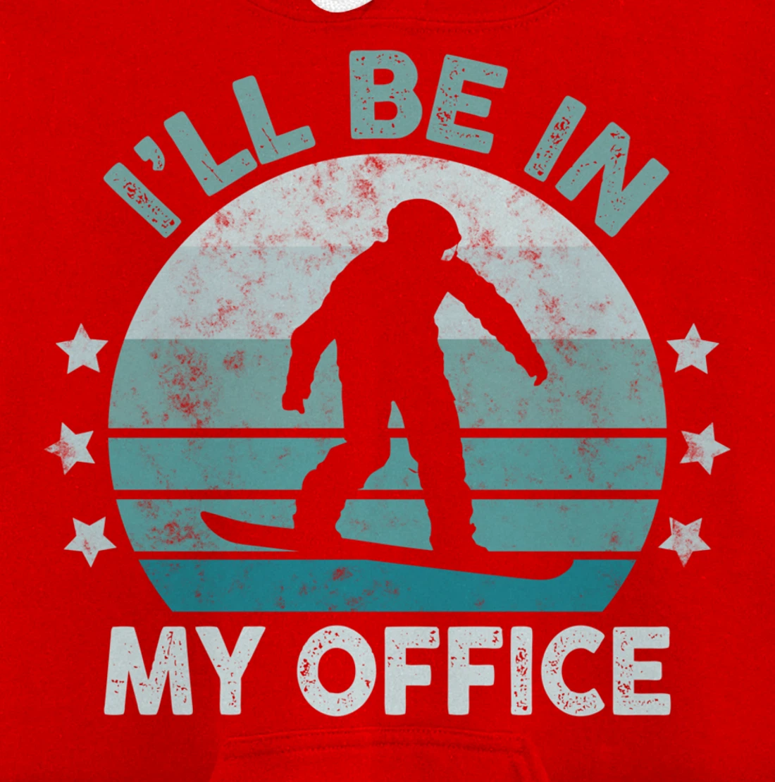 Snowboarding I’ll Be In My Office Winter Ice Sports Retro Pullover Hoodie