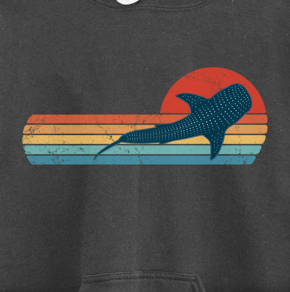Whale Shark Vintage Sunset Pullover Hoodie