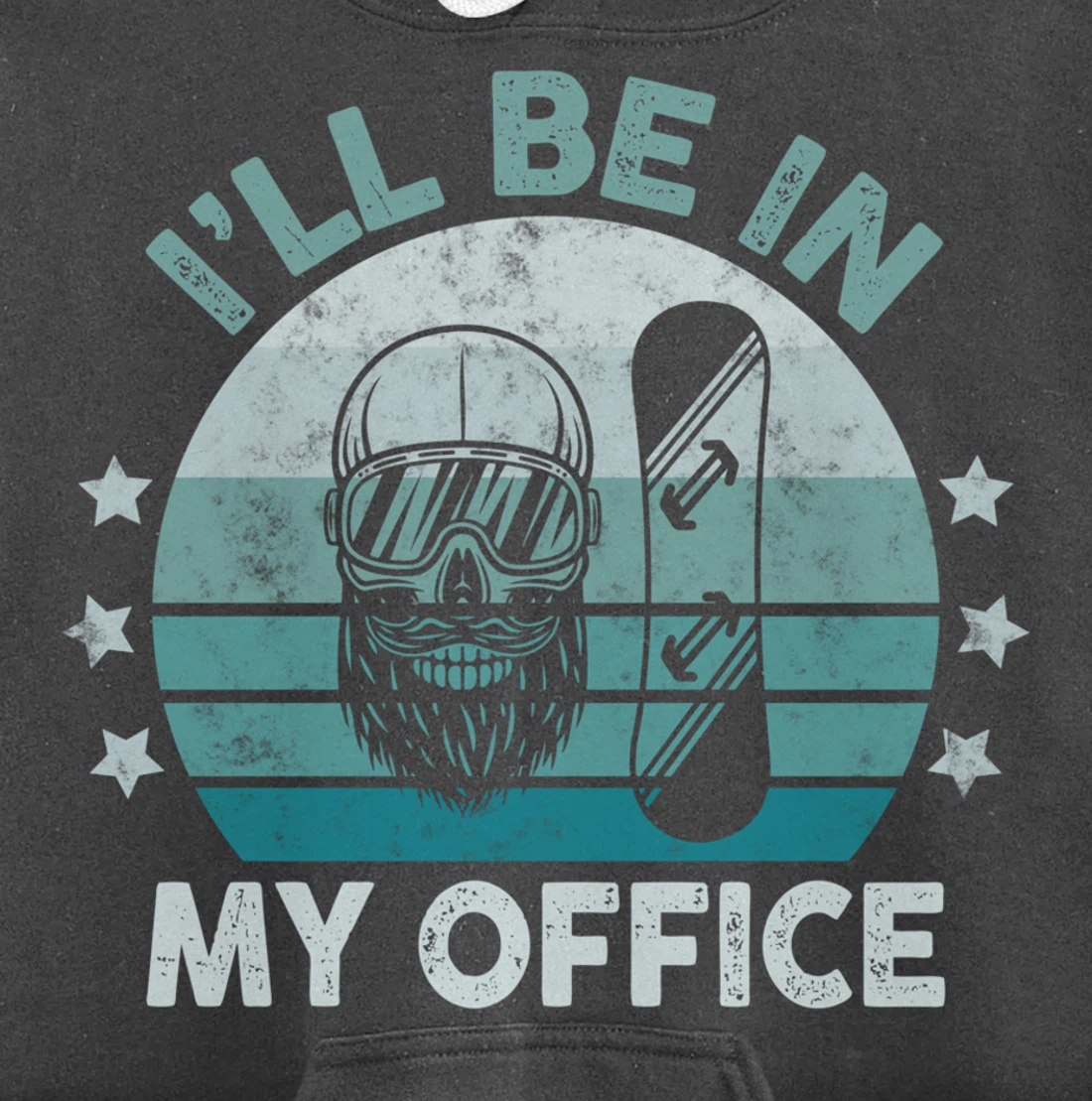 Snowboarding I’ll Be In My Office Winter Ice Sports Retro Pullover Hoodie