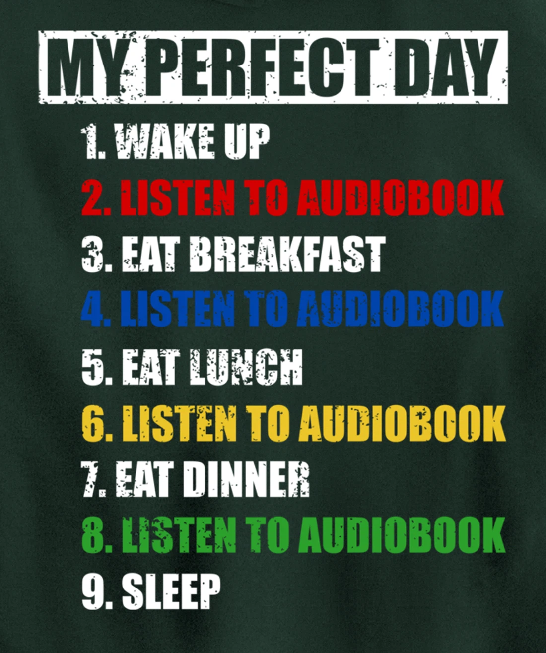 Fun My Perfect Day Listen To Audiobook Men Love To Read Pullover Hoodie