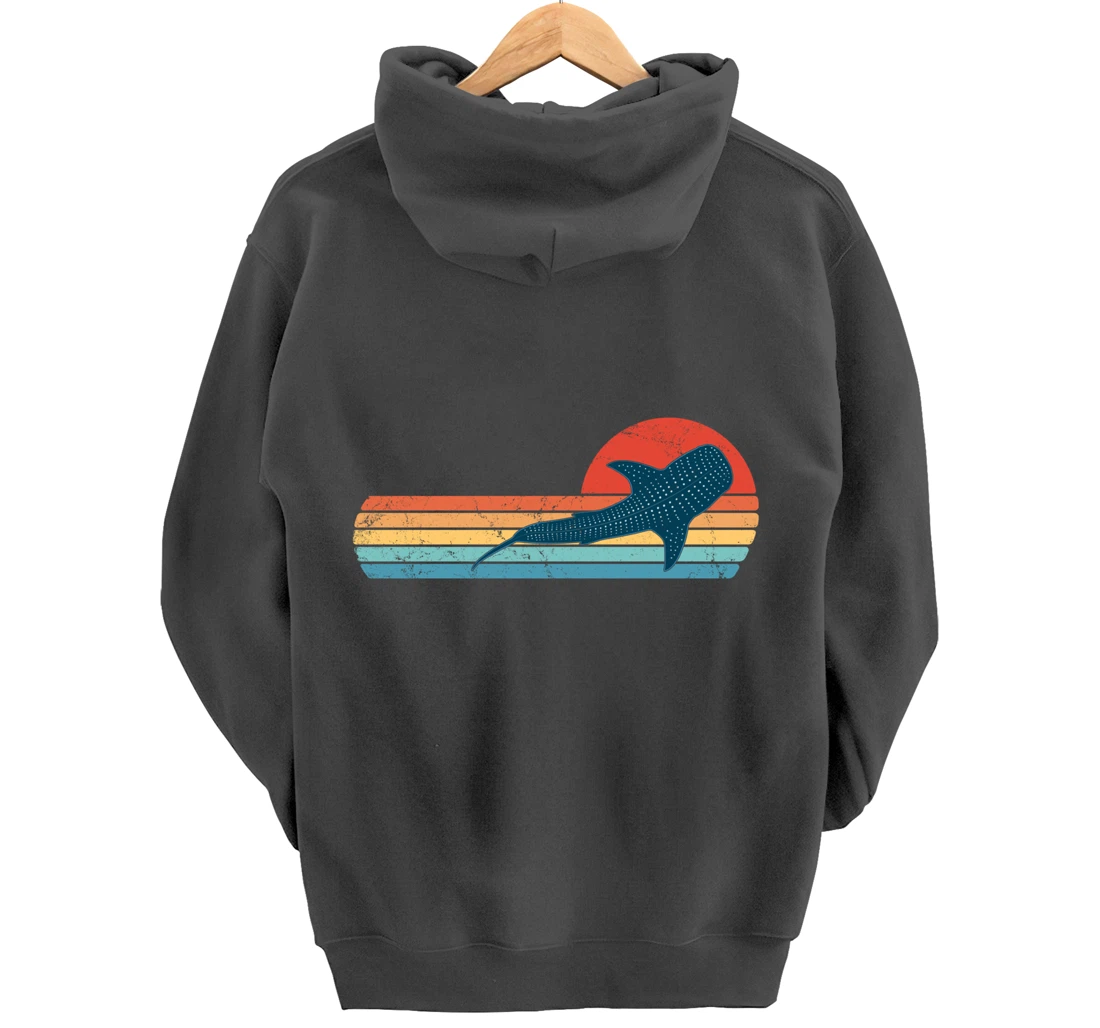 Whale Shark Vintage Sunset Pullover Hoodie