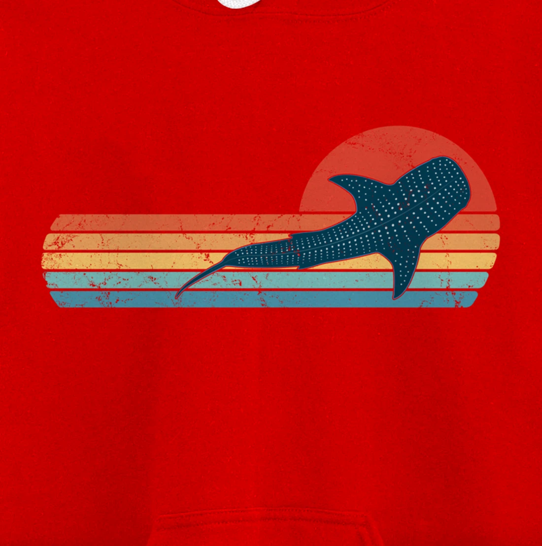 Whale Shark Vintage Sunset Pullover Hoodie