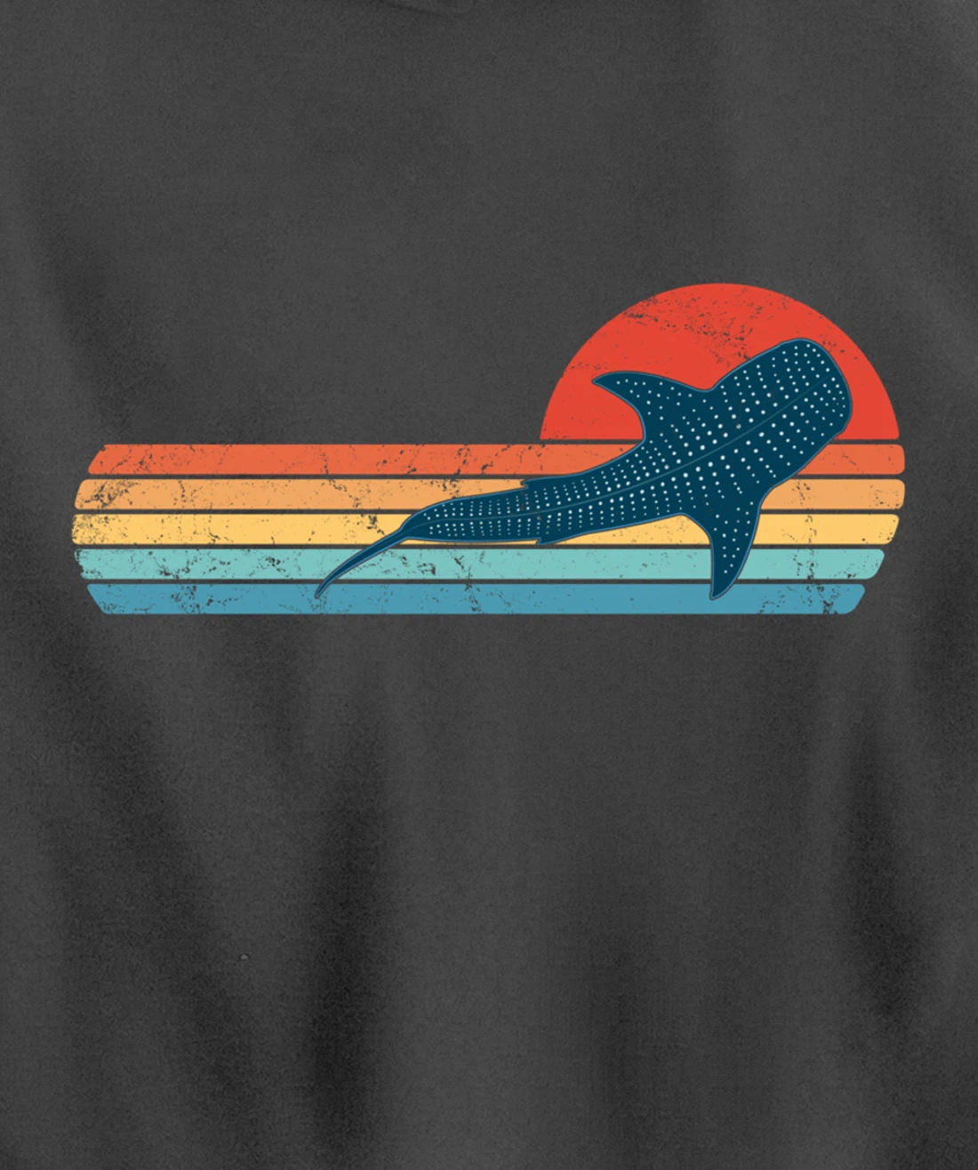 Whale Shark Vintage Sunset Pullover Hoodie