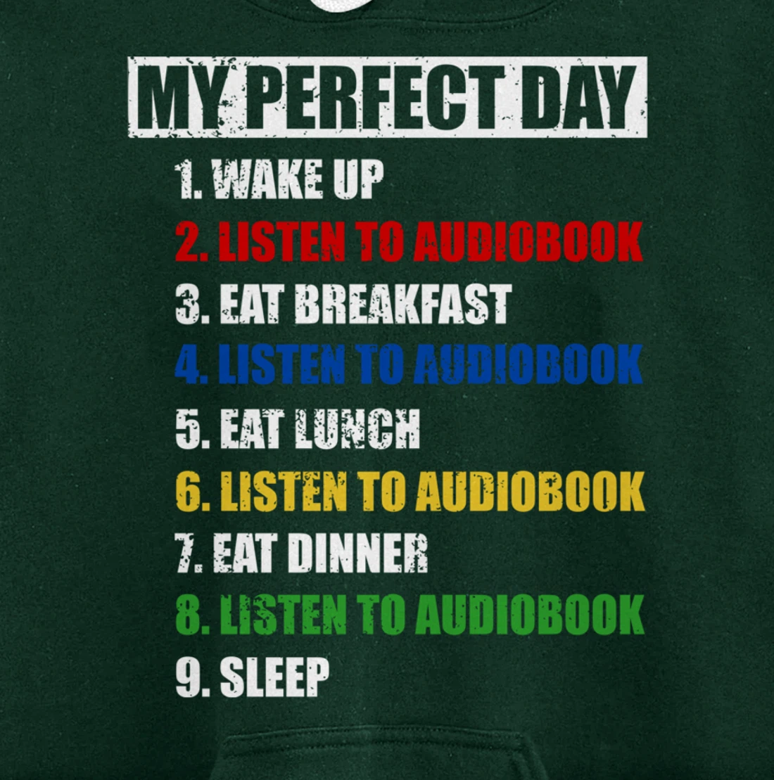 Fun My Perfect Day Listen To Audiobook Men Love To Read Pullover Hoodie