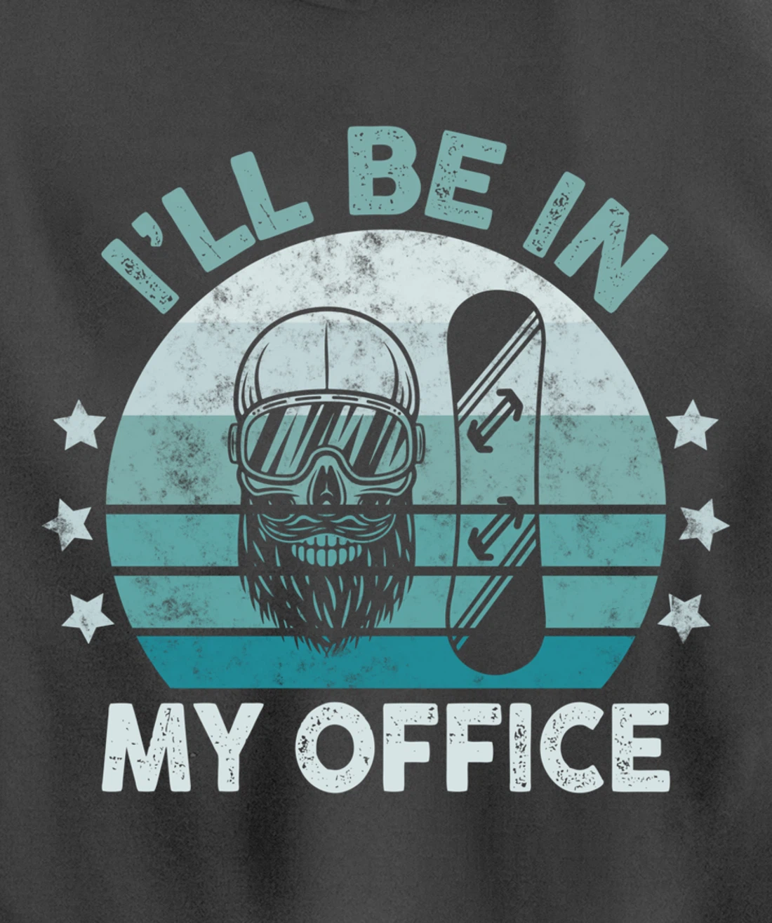 Snowboarding I’ll Be In My Office Winter Ice Sports Retro Pullover Hoodie