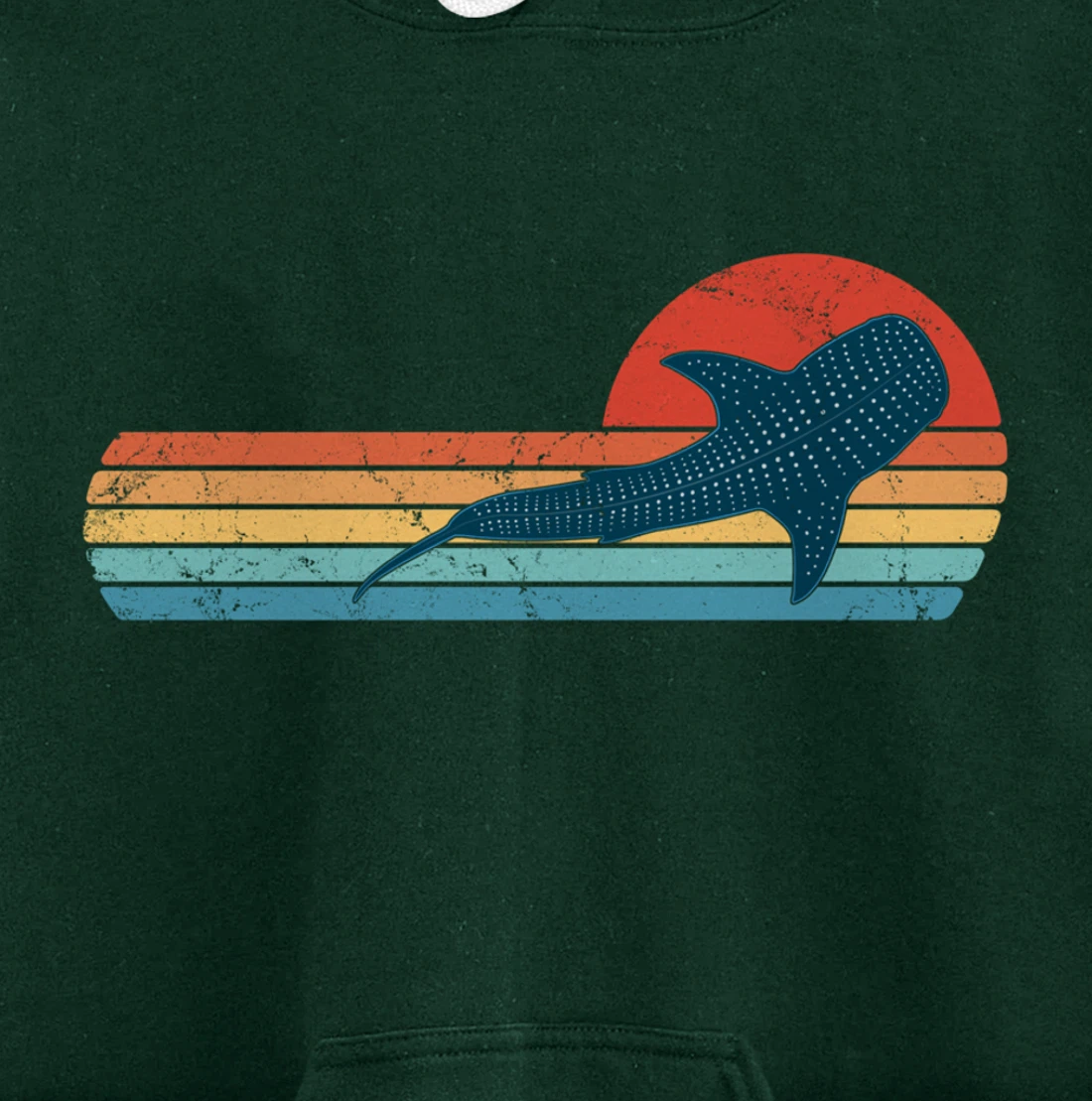 Whale Shark Vintage Sunset Pullover Hoodie