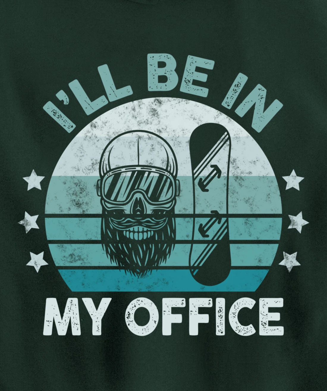 Snowboarding I’ll Be In My Office Winter Ice Sports Retro Pullover Hoodie