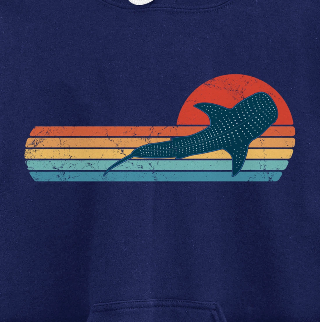 Whale Shark Vintage Sunset Pullover Hoodie